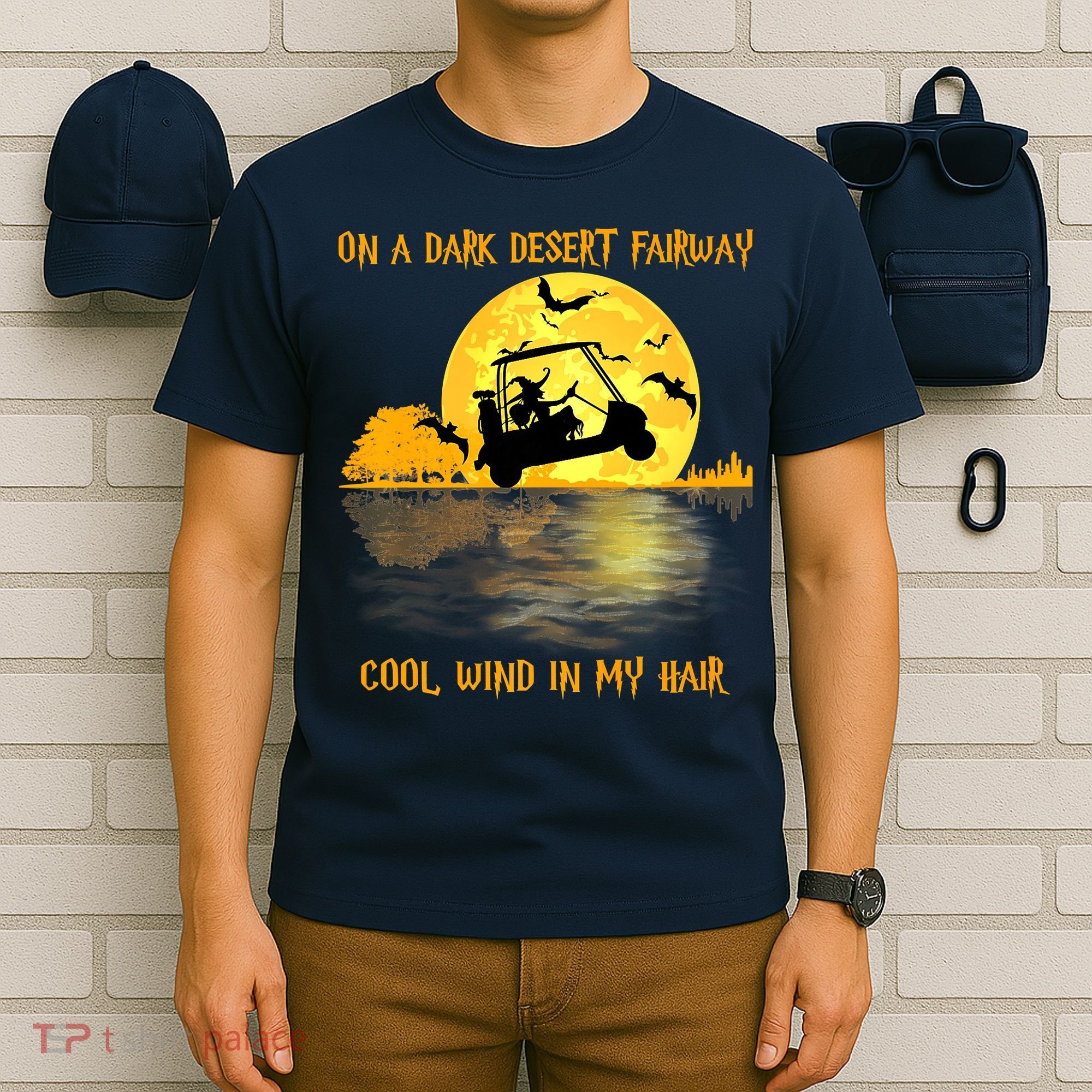 On A Dark Desert Fairway Golf Witch Cool Wind In My Hair T-Shirt