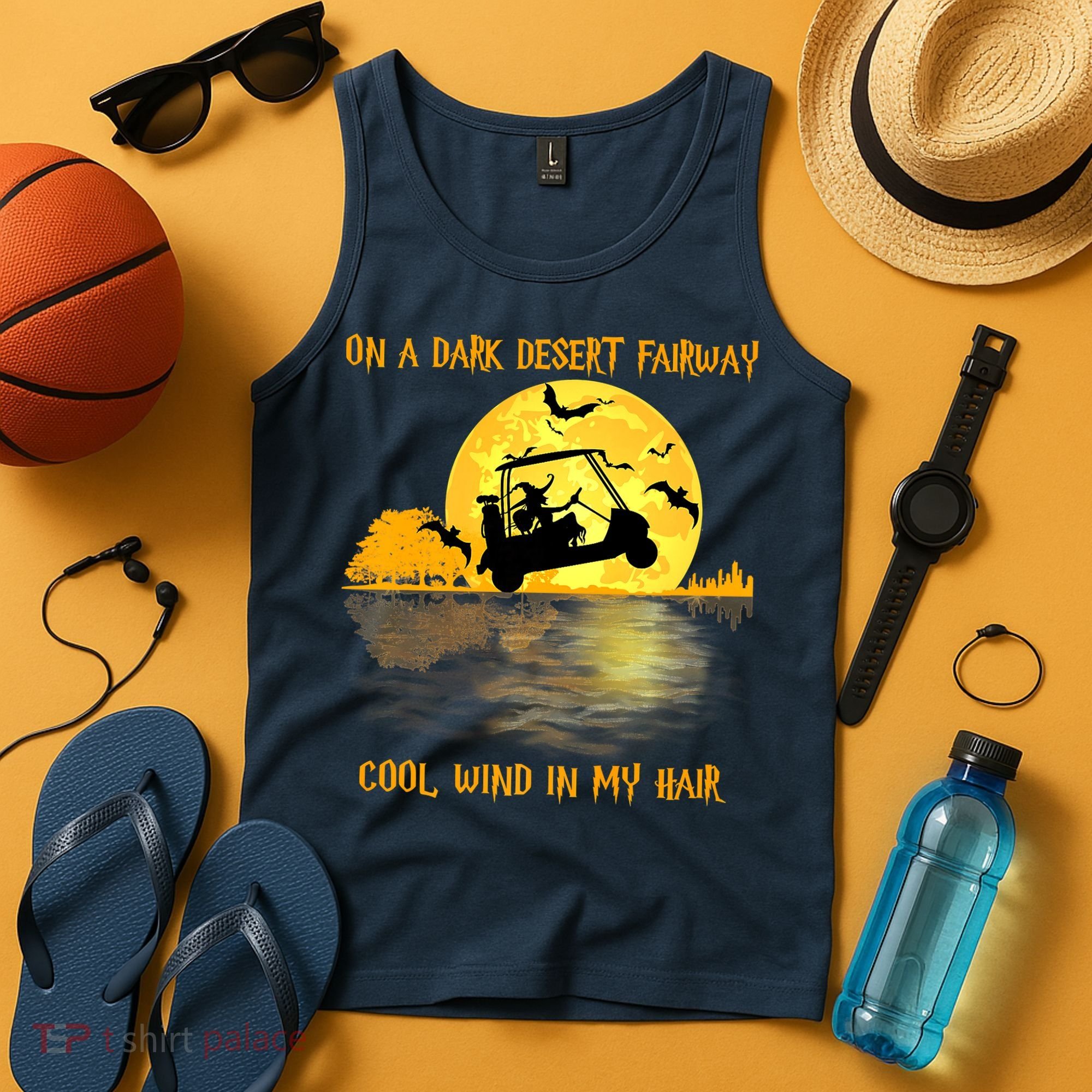 On A Dark Desert Fairway Golf Witch Cool Wind In My Hair Tank Top