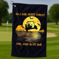 On A Dark Desert Fairway Golf Witch Cool Wind In My Hair Golf Towel thumb 1