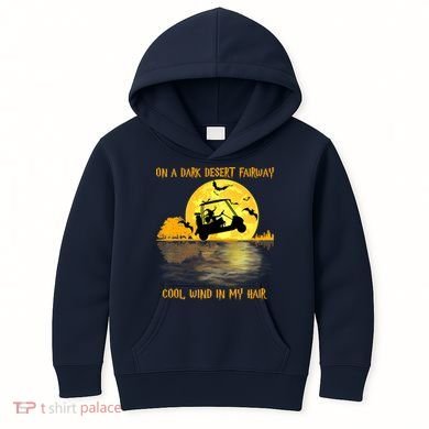 On A Dark Desert Fairway Golf Witch Cool Wind In My Hair Kids Hoodie