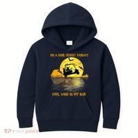 On A Dark Desert Fairway Golf Witch Cool Wind In My Hair Kids Hoodie thumb 0