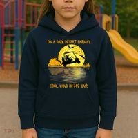 On A Dark Desert Fairway Golf Witch Cool Wind In My Hair Kids Hoodie thumb 3