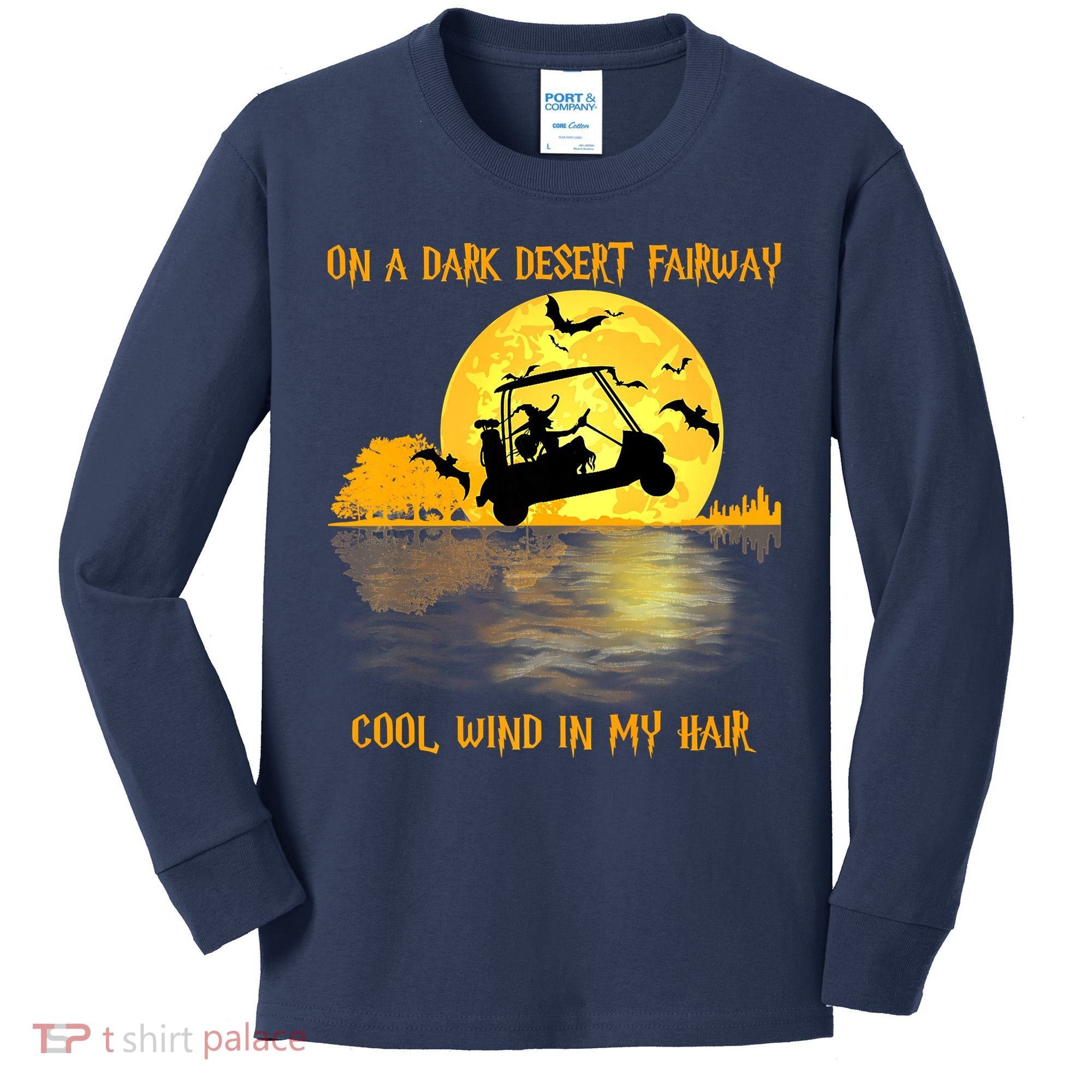 On A Dark Desert Fairway Golf Witch Cool Wind In My Hair Kids Long Sleeve Shirt
