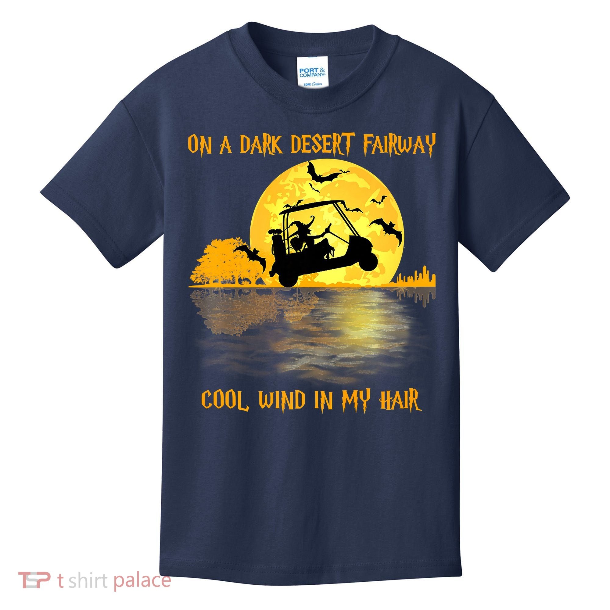 On A Dark Desert Fairway Golf Witch Cool Wind In My Hair Kids T-Shirt