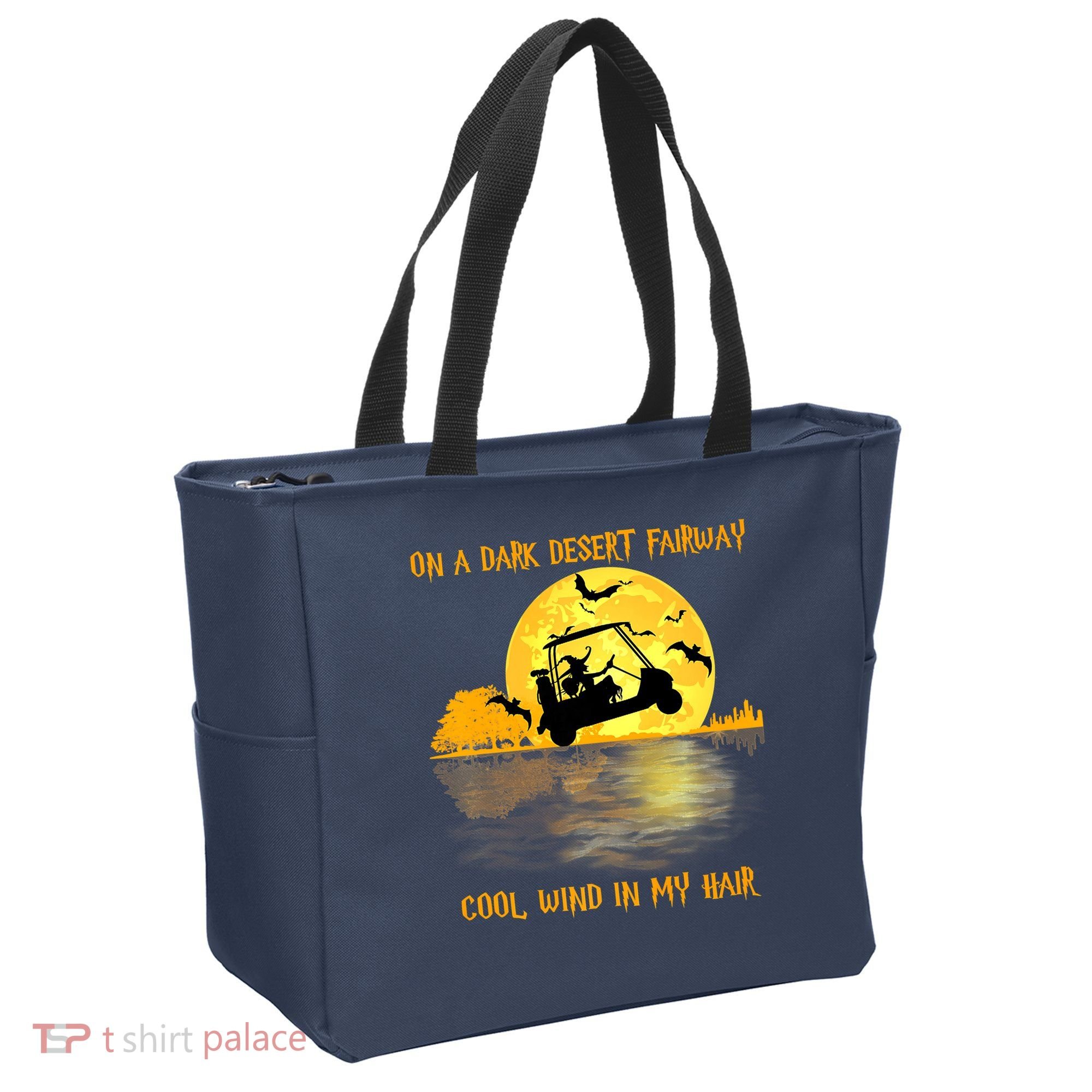 On A Dark Desert Fairway Golf Witch Cool Wind In My Hair Tote Bag