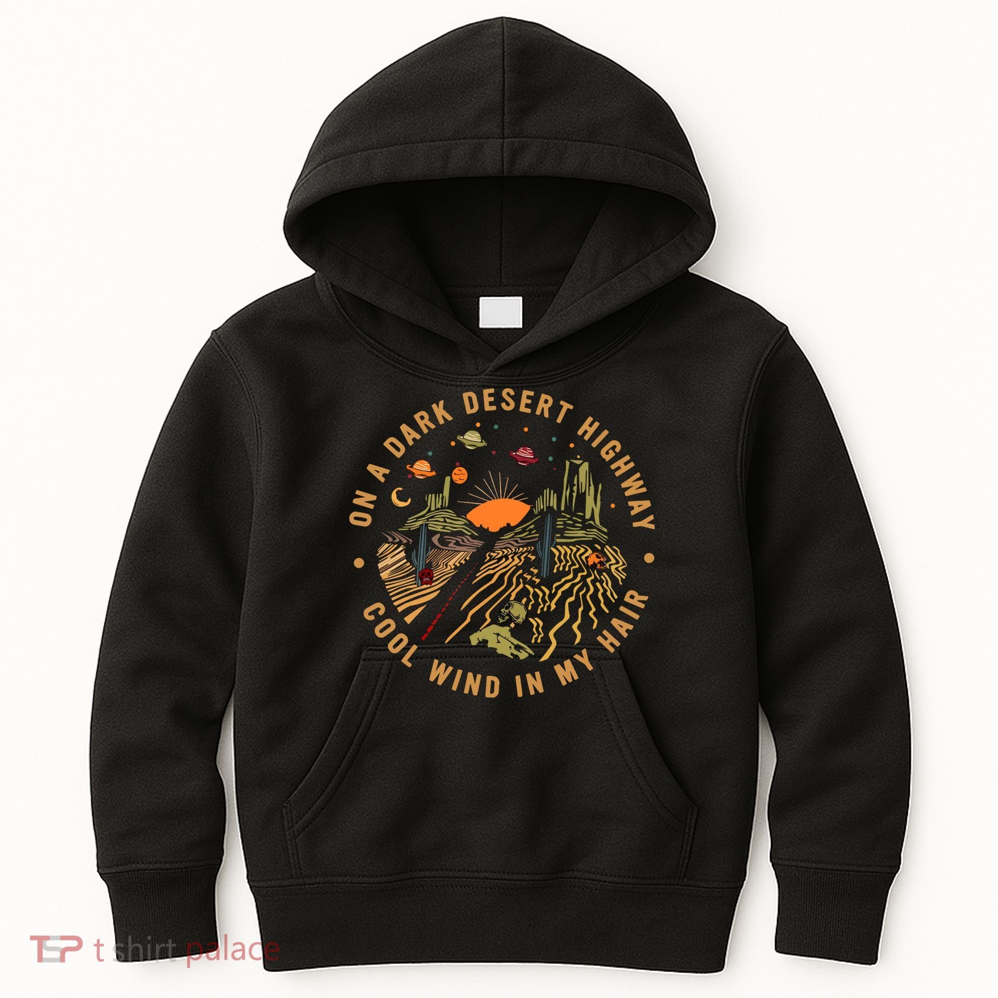 On A Dark Desert Highway Adventure Kids Hoodie