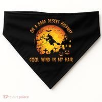 On A Dark Desert Highway Cool Wind In My Hair Funny Halloween USA-Made Doggie Bandana thumb 0
