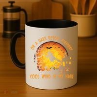 On A Dark Desert Highway Cool Wind In My Hair Funny Halloween Coffee Mug thumb 4