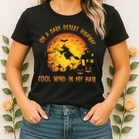 On A Dark Desert Highway Cool Wind In My Hair Funny Halloween Women's T-Shirt thumb 2