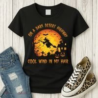 On A Dark Desert Highway Cool Wind In My Hair Funny Halloween Women's T-Shirt thumb 3