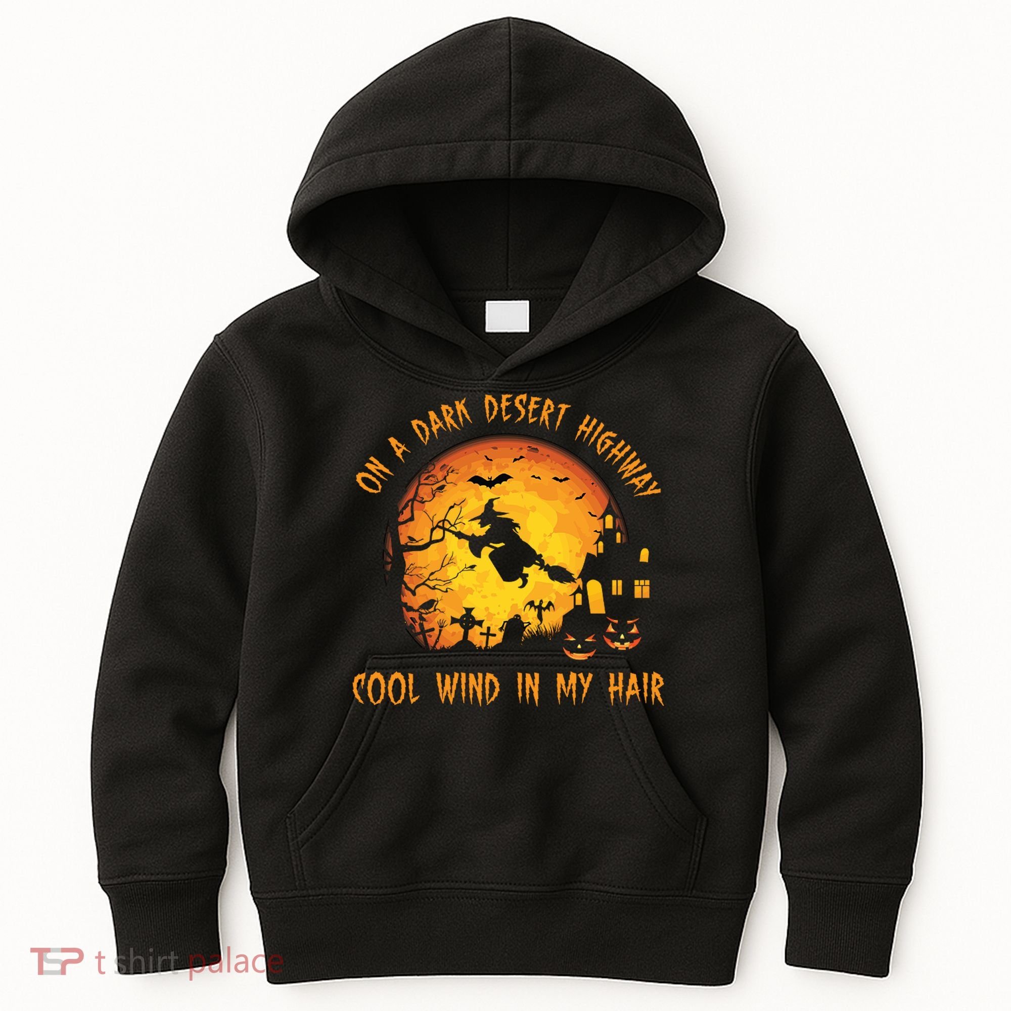 On A Dark Desert Highway Cool Wind In My Hair Funny Halloween Kids Hoodie