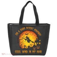 On A Dark Desert Highway Cool Wind In My Hair Funny Halloween Tote Bag thumb 0