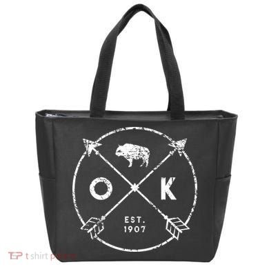 Oklahoma Adventure Est 1907 Buffalo Arrows State Gift Tote Bag