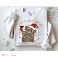 Overstimulated And Festive Af Raccoon Christmas Sweatshirt Sweatshirt thumb 2
