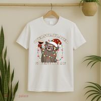 Overstimulated And Festive Af Raccoon Christmas Sweatshirt T-Shirt thumb 2