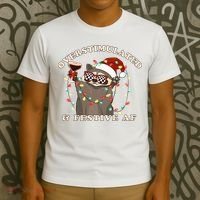 Overstimulated And Festive Af Raccoon Christmas Sweatshirt T-Shirt thumb 3