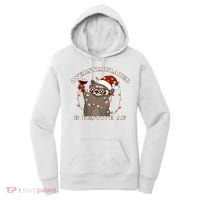 Overstimulated And Festive Af Raccoon Christmas Sweatshirt Women's Hoodie thumb 0