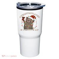 Overstimulated And Festive Af Raccoon Christmas Sweatshirt Tumbler thumb 0