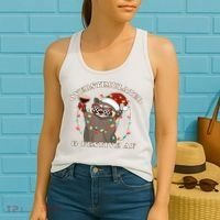 Overstimulated And Festive Af Raccoon Christmas Sweatshirt Women's Tank Top thumb 2