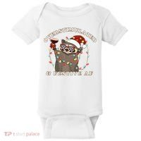 Overstimulated And Festive Af Raccoon Christmas Sweatshirt Baby Bodysuit thumb 0