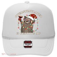 Overstimulated And Festive Af Raccoon Christmas Sweatshirt Hat thumb 0