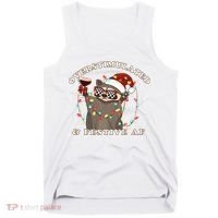 Overstimulated And Festive Af Raccoon Christmas Sweatshirt Tank Top thumb 0