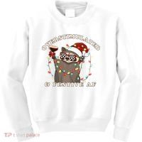 Overstimulated And Festive Af Raccoon Christmas Sweatshirt Kids Sweatshirt thumb 0
