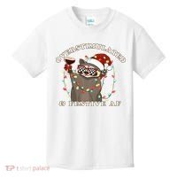 Overstimulated And Festive Af Raccoon Christmas Sweatshirt Kids T-Shirt thumb 0