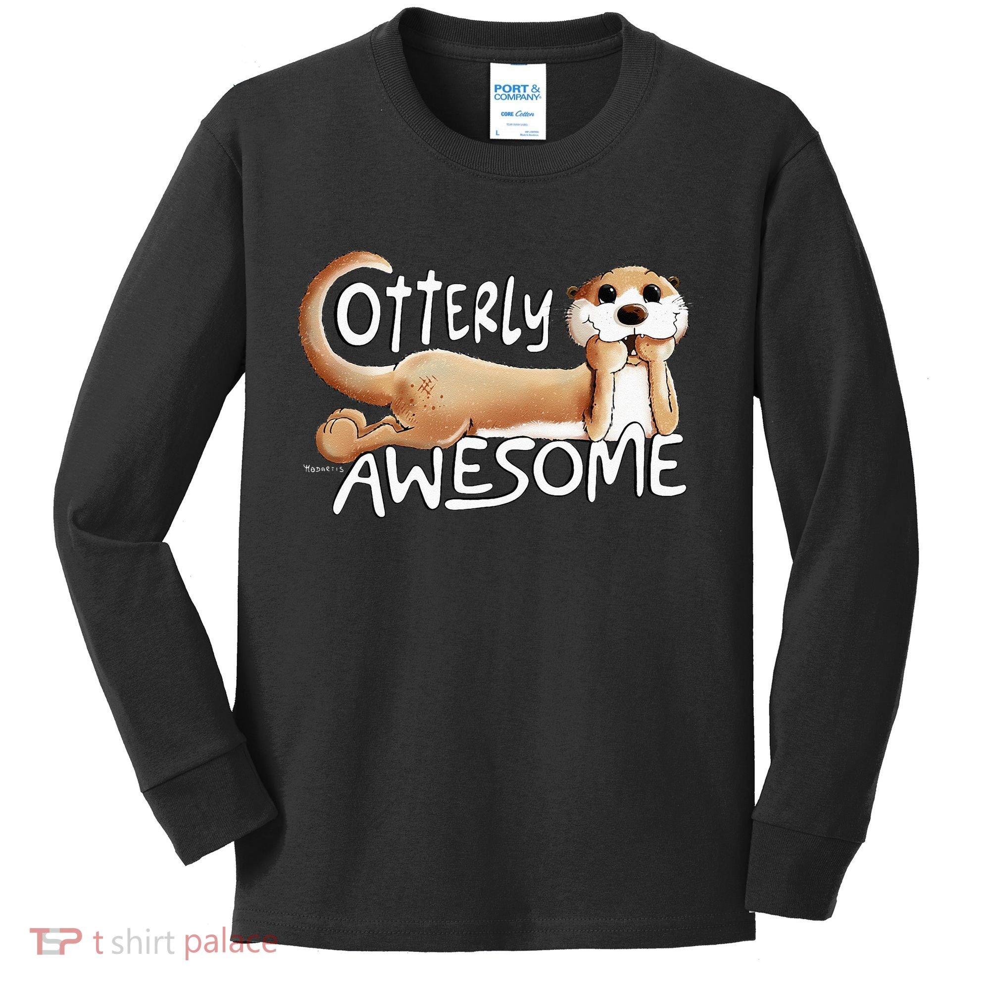 Otterly Awesome For Sea Otter Lover Kids Long Sleeve Shirt