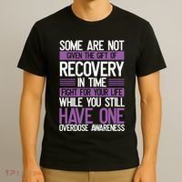 Overdose Awareness Fighter Purple Ribbon Drug Abuse T-Shirt thumb 3