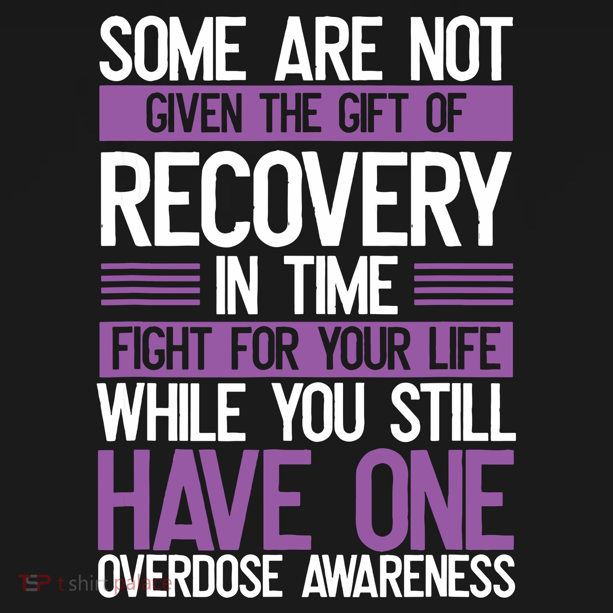 Overdose Awareness Fighter Purple Ribbon Drug Abuse T-Shirt