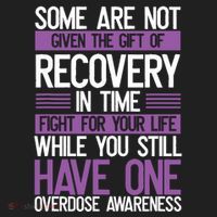 Overdose Awareness Fighter Purple Ribbon Drug Abuse Beanie thumb 2