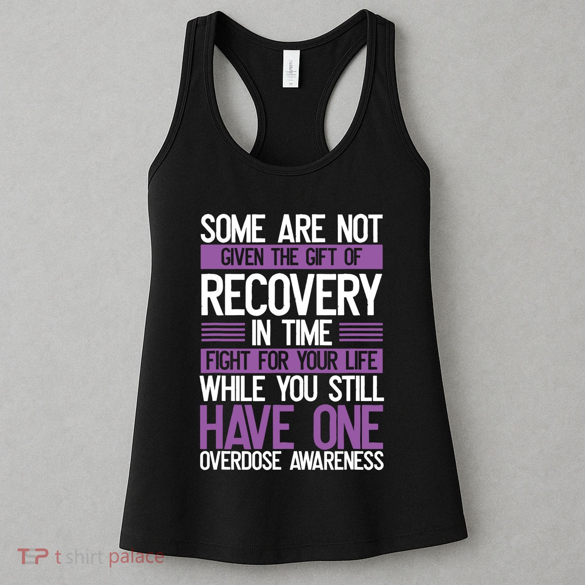 Overdose Awareness Fighter Purple Ribbon Drug Abuse Women's Tank Top