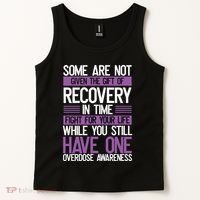 Overdose Awareness Fighter Purple Ribbon Drug Abuse Tank Top thumb 2