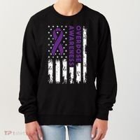 Overdose Awareness Flag Purple Ribbon Addiction Recovery Women's Sweatshirt thumb 0