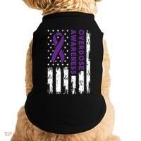 Overdose Awareness Flag Purple Ribbon Addiction Recovery Doggie Tank thumb 0