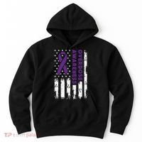 Overdose Awareness Flag Purple Ribbon Addiction Recovery Hoodie thumb 0
