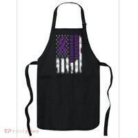 Overdose Awareness Flag Purple Ribbon Addiction Recovery Apron thumb 0