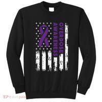 Overdose Awareness Flag Purple Ribbon Addiction Recovery Sweatshirt thumb 0
