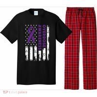 Overdose Awareness Flag Purple Ribbon Addiction Recovery Pajama Set thumb 0