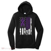 Overdose Awareness Flag Purple Ribbon Addiction Recovery Women's Hoodie thumb 0