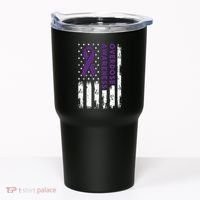 Overdose Awareness Flag Purple Ribbon Addiction Recovery Tumbler thumb 0