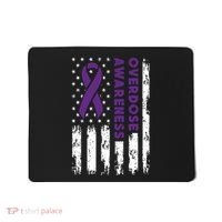 Overdose Awareness Flag Purple Ribbon Addiction Recovery Mousepad thumb 0