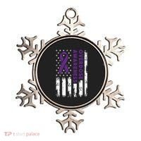 Overdose Awareness Flag Purple Ribbon Addiction Recovery Ornament thumb 0