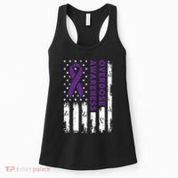 Overdose Awareness Flag Purple Ribbon Addiction Recovery Women's Tank Top thumb 0
