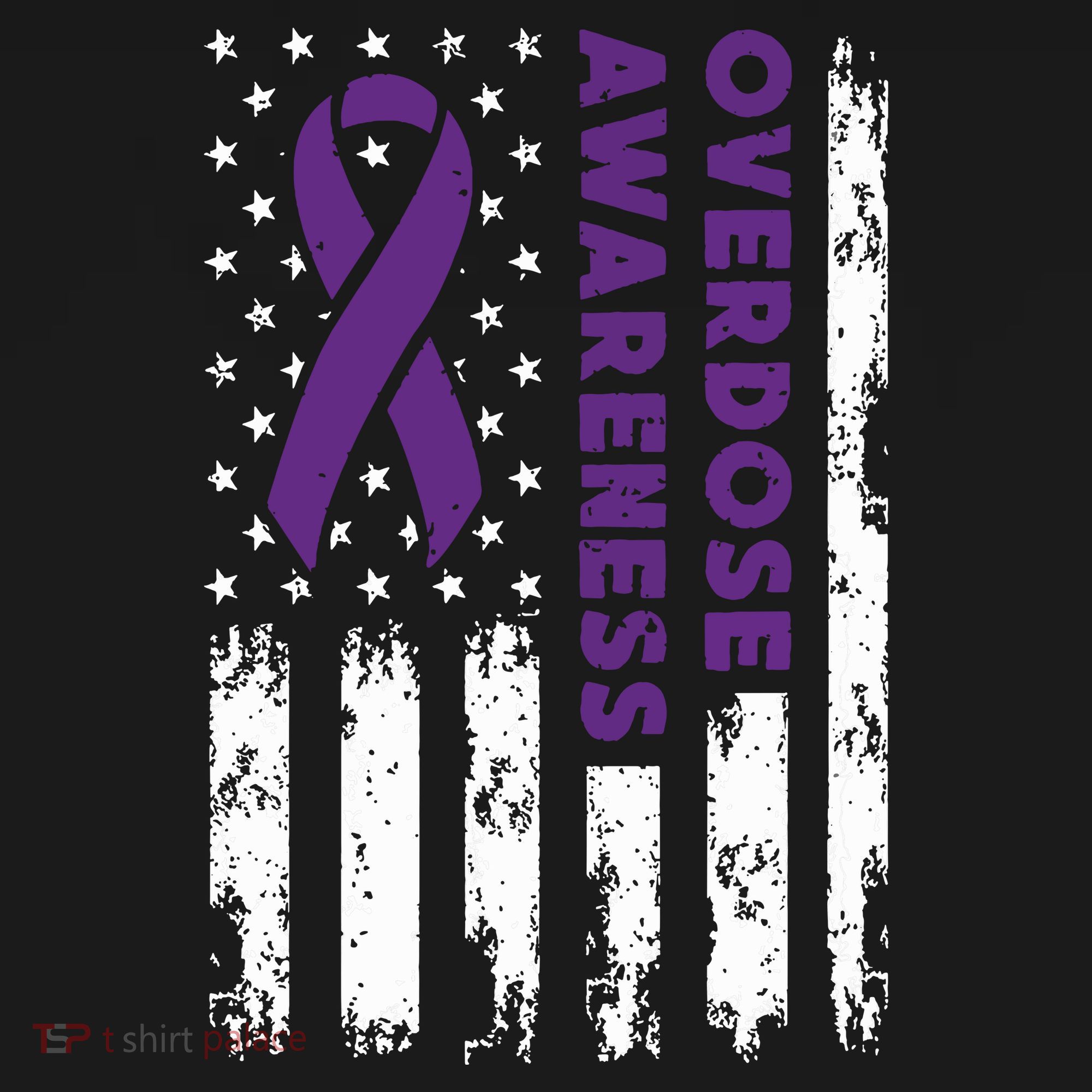 Overdose Awareness Flag Purple Ribbon Addiction Recovery Women's Tank Top