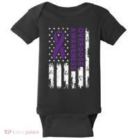 Overdose Awareness Flag Purple Ribbon Addiction Recovery Baby Bodysuit thumb 0