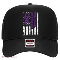 Overdose Awareness Flag Purple Ribbon Addiction Recovery Hat thumb 0