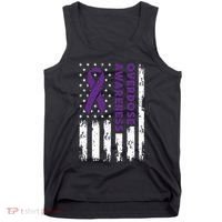 Overdose Awareness Flag Purple Ribbon Addiction Recovery Tank Top thumb 0