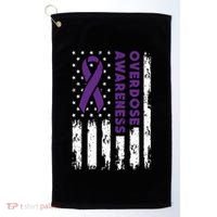 Overdose Awareness Flag Purple Ribbon Addiction Recovery Golf Towel thumb 0